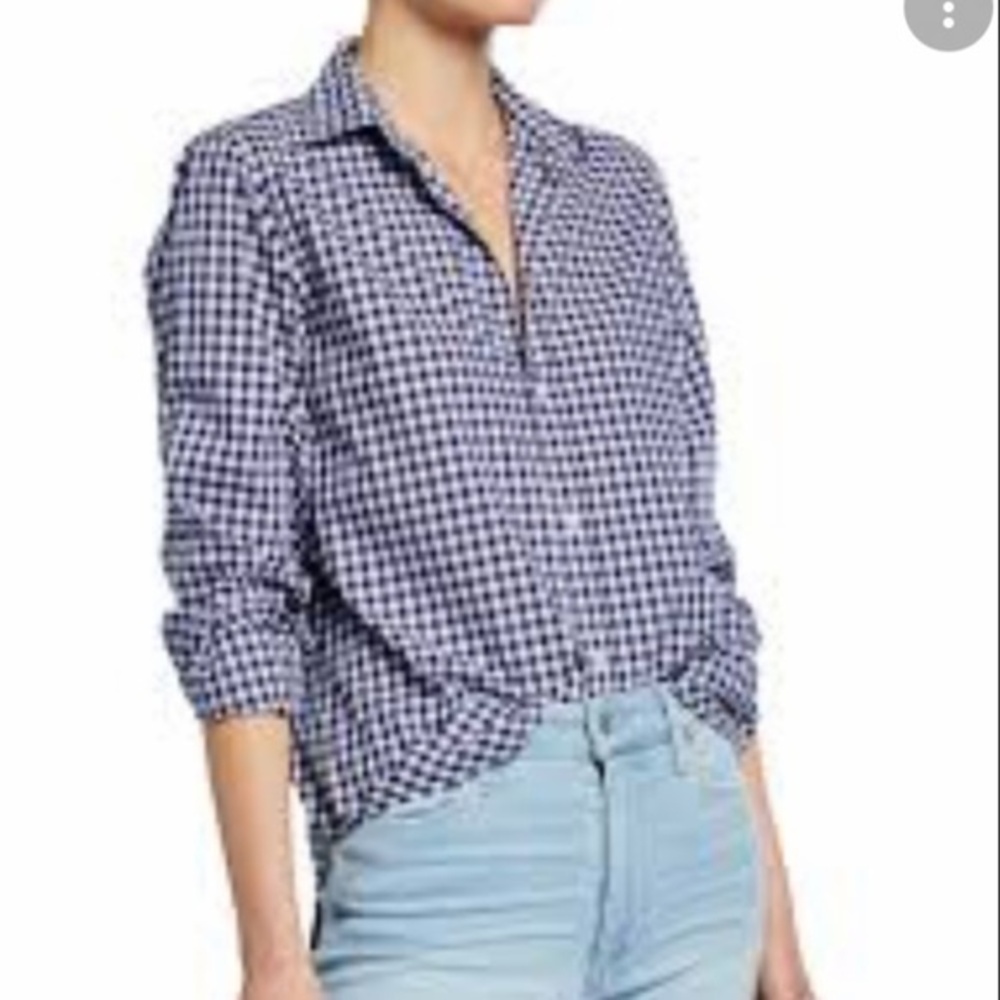 Rails Checkered Plaid Button Down Shirt in Blue, White and Pink S